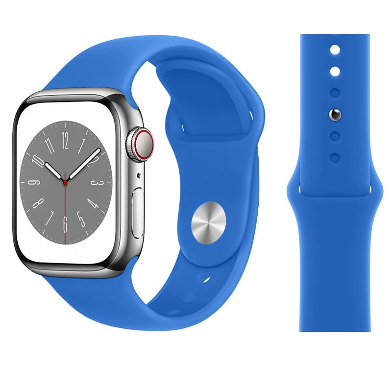 Official Silicone band for Apple Watch band Ultra 2 49mm 44mm 40mm 41mm 45mm 38mm Sport band Apple Watch Series 9 7 5 SE 10 42mm 46mm