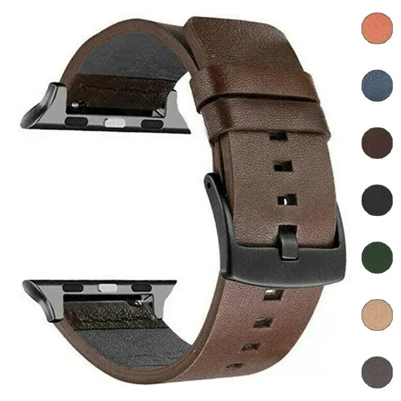 Leather band For Apple Watch band 46mm 45mm 44mm 49mm 41mm 40mm 42mm 38mm wristband correa band Apple Watch Series Ultra 10 9 5 6 SE 7 8