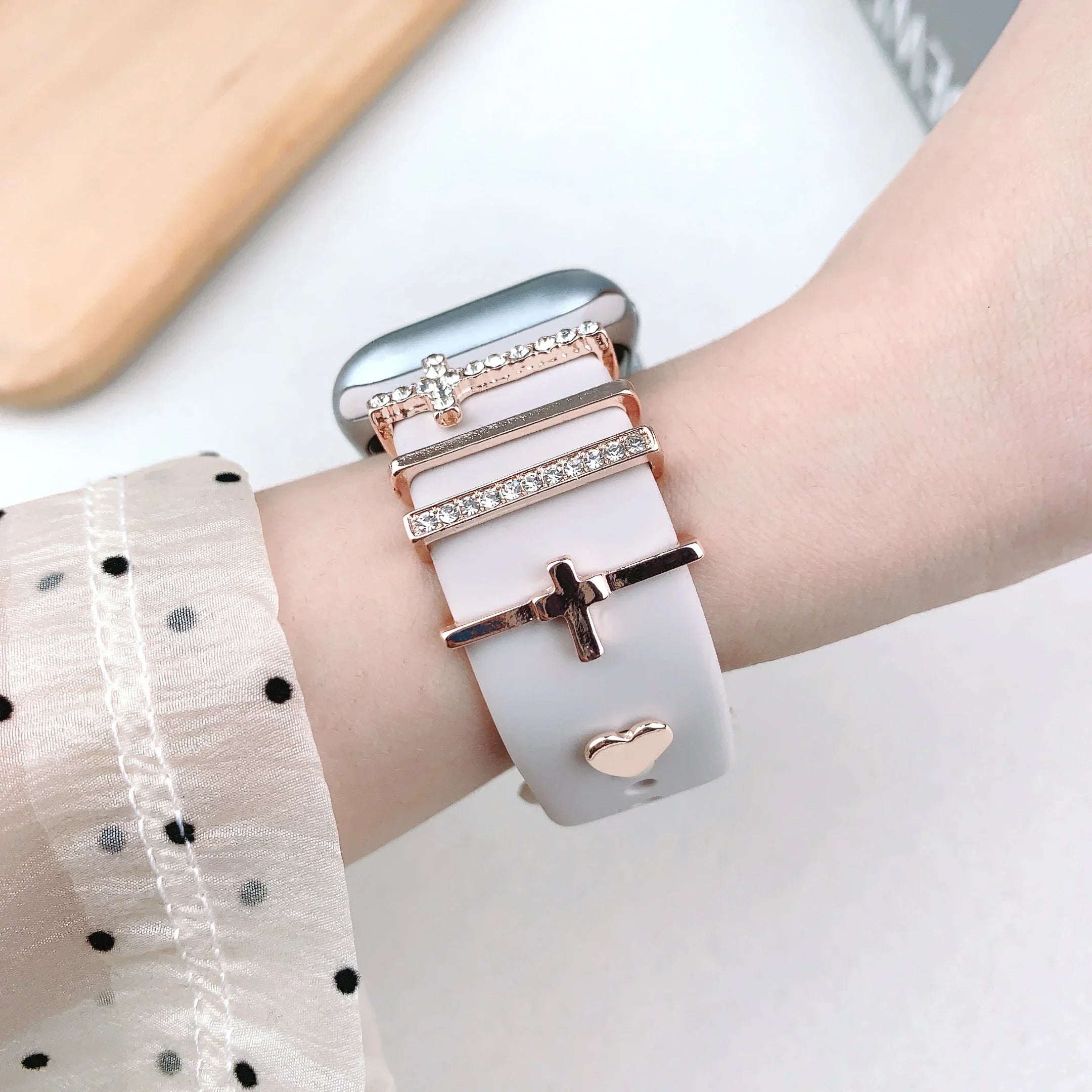 Decoration For Apple Watch Ultra 2 band 10 9 8 7 Diamond Jewelry Charms Accessories samsung Huawei watch band 20 22mm band