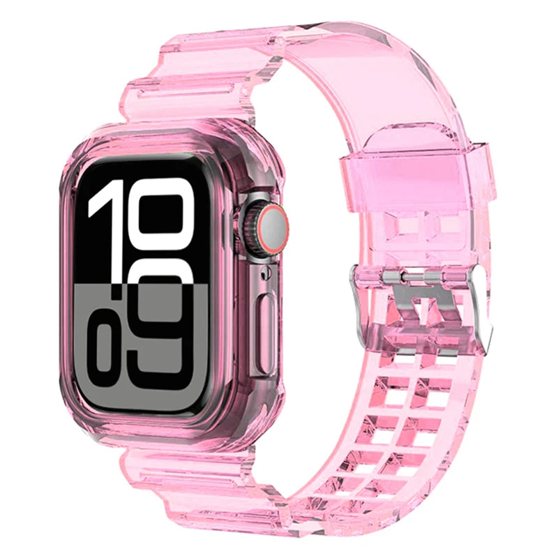 TPU Case+band for Apple Watch band 46mm 42mm 45mm 44mm 40mm 41mm Rubber Cover+band correa Apple Watch Series 10 9 8 7 6 5 4 3 SE