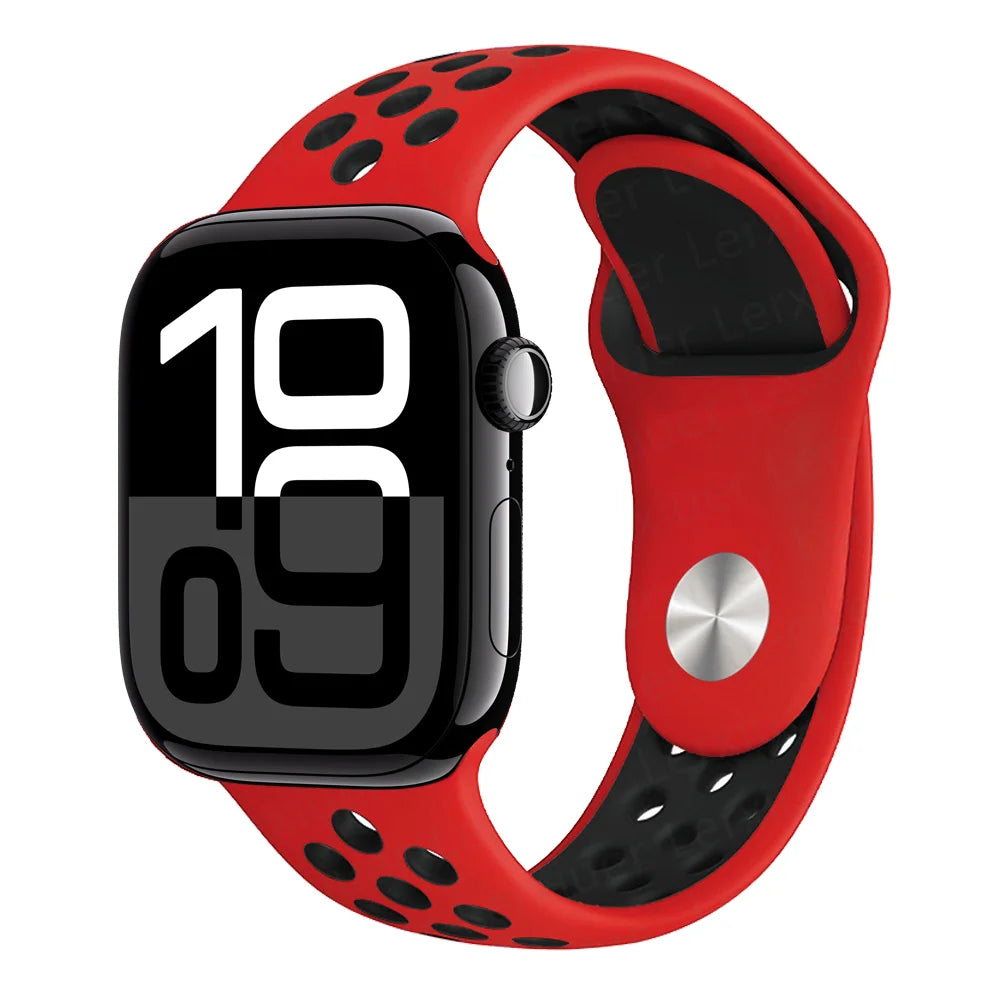 Official band For Apple Watch band Ultra 2 40mm 44mm 46mm 49mm 41mm 42mm 45mm Silicone band correa Apple Watch 11 10 9 8 7 6 SE3 band