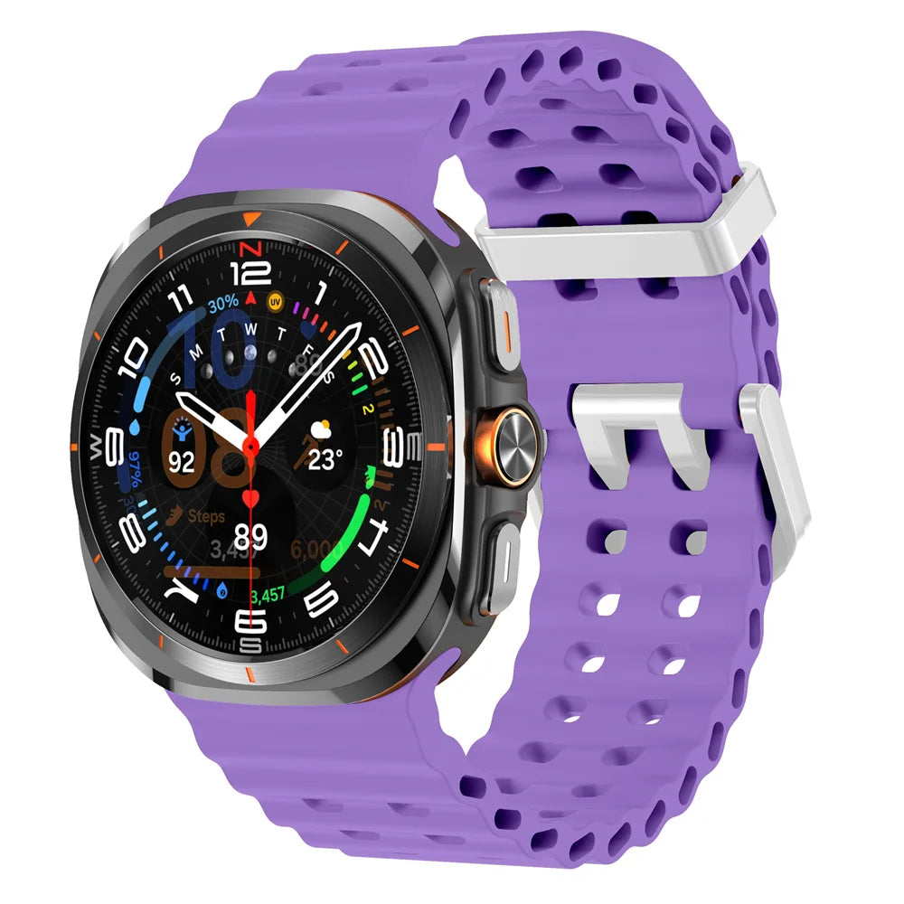 Silicone Breathable Strap For Samsung Galaxy Watch Ultra 47mm Marine Wristband Bracelet Galaxy Watch Ultra(2025) 47mm Watchband