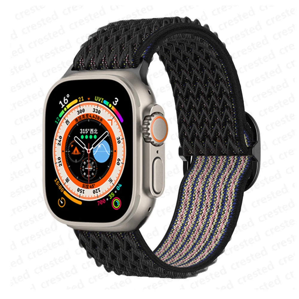 Scrunchie band for Apple Watch band 45mm 44mm 40mm 41mm 42mm 46mm 49mm Elastic Nylon band Apple Watch Series 10 9 8 7 SE Ultra 2