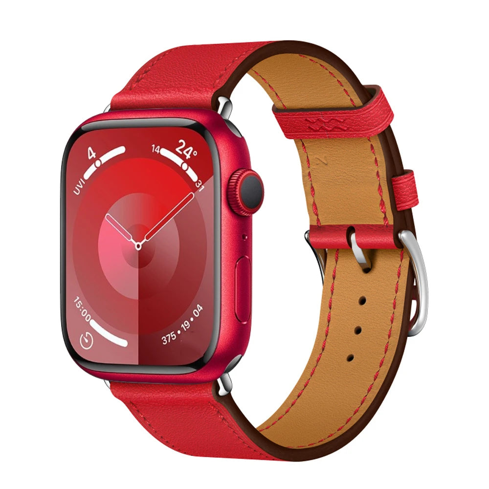 Leather band For Apple Watch Ultra 2 49mm 9 8 7 45mm 41mm High quality business wristband For Apple Watch 6 5 4 3 SE 44mm 40mm 42mm