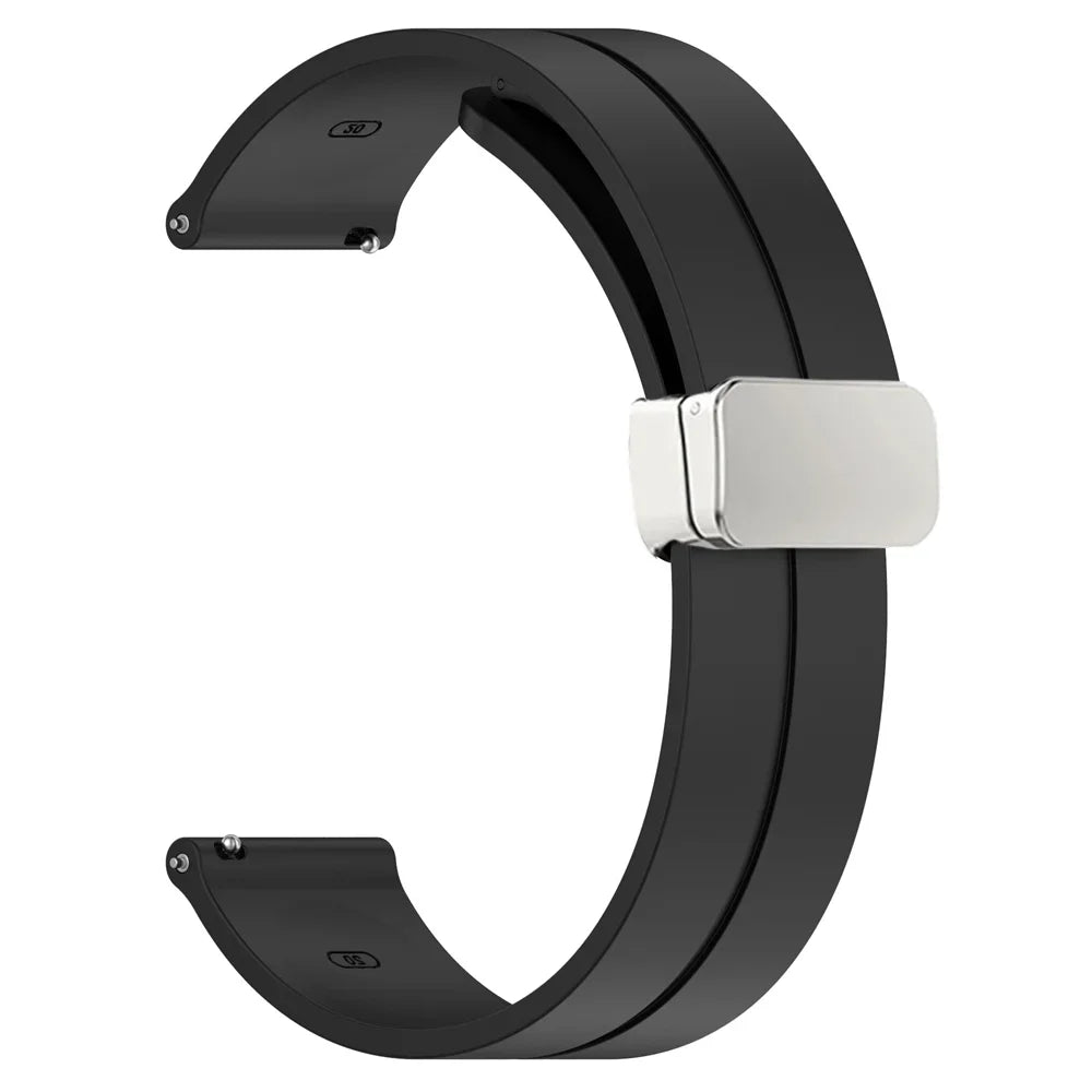 20mm 22mm Strap For Samsung Galaxy watch 4/5 pro/classic/gear s3/active 2 Sport Silicone Magnetic Buckle Huawei GT 2 2e 3 band