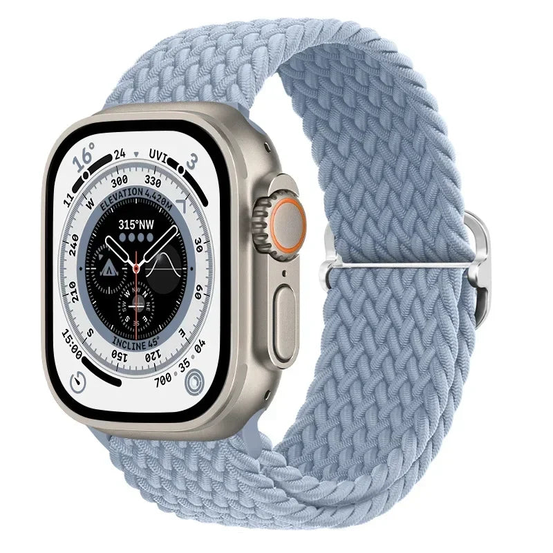 Nylon band for Apple Watch Ultra 2 band 49mm 40mm 44mm 41mm S10 46mm Elastic Braided Loop band Apple Watch Series 9 8 7 6 SE 5 4