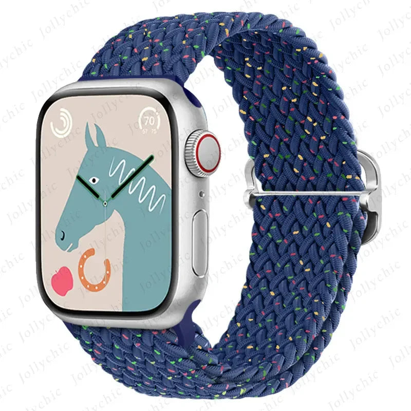 Braided Solo Loop band For Apple Watch Ultra 2 band 49mm 44mm 40mm 45mm 41mm 42mm 38mm band Apple Watch Series 9 8 7 6 SE 3