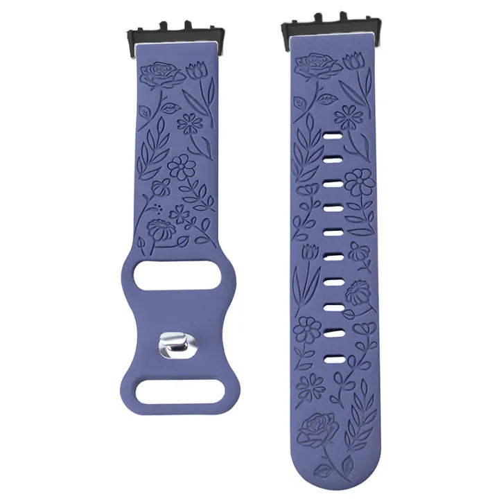 Prints Design Strap for Samsung Galaxy Fit 3 Watch Band Silicone Engraving Bracelet for Samsung Galaxy Fit 3 Floral Wristband