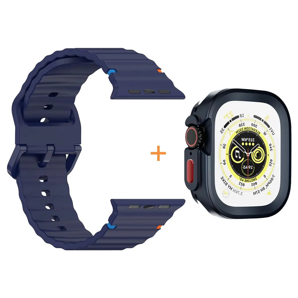 Silicone Case+band For Apple Watch Ultra 3 49mm 42mm 46mm 44mm 40mm 45mm 41mm band cover for Apple Watch Series 11 10 SE 3 9 8 7