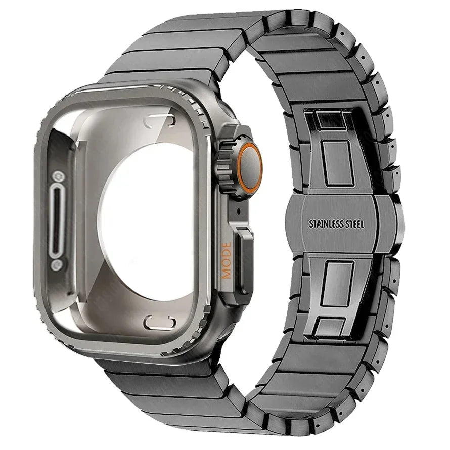 Case+band for Apple Watch band 10 42mm 46mm Ultra 2 49mm 9 8 7 6 SE 5 Steel metal Protective Shell Upgrade Apple Watch 49mm 45mm 44mm