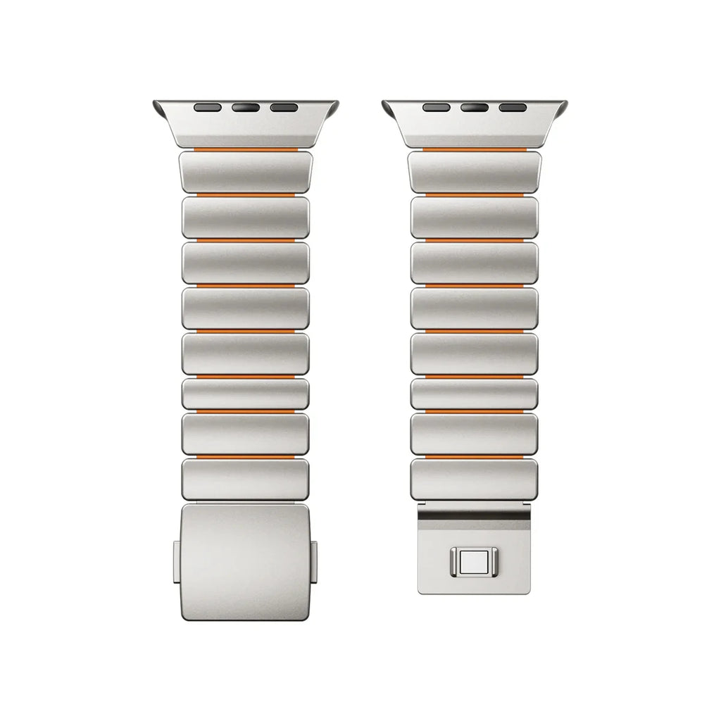 Titanium Fluoroelastomer Rubber band for Apple Watch Ultra 3 2 49mm 10 11 46mm Magnetic band for Apple Watch 9 8 7 45mm 6 SE 3 44mm