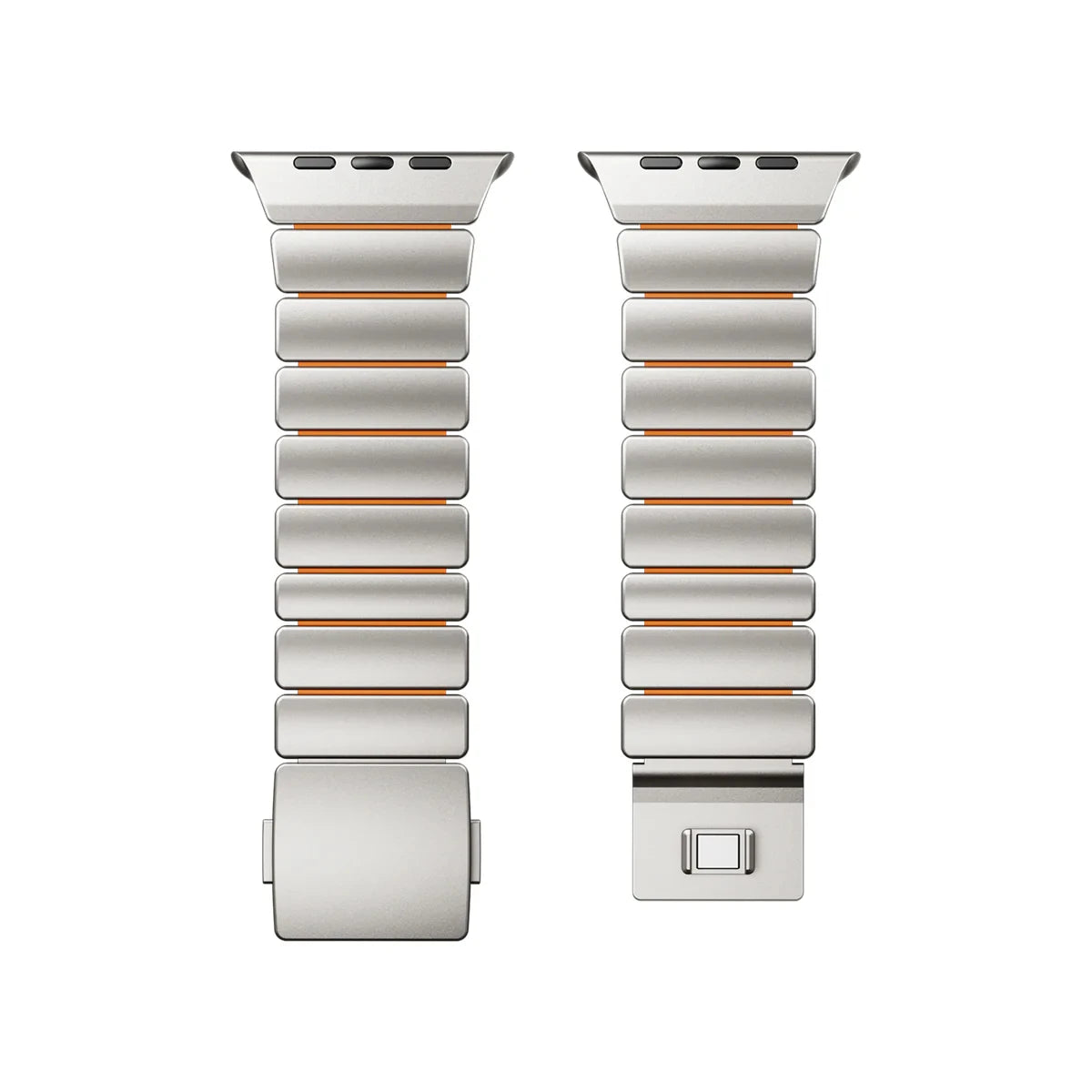 Titanium Fluoroelastomer Rubber band for Apple Watch Ultra 3 2 49mm 10 11 46mm Magnetic band for Apple Watch 9 8 7 45mm 6 SE 3 44mm