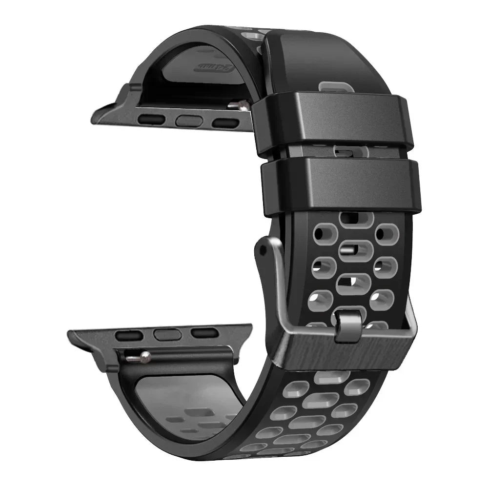 Sport Silicone band For Apple Watch Ultra 2 49mm band Wristband For Apple Watch Series 9 8 7 SE 6 45mm 44mm 42mm Accessory