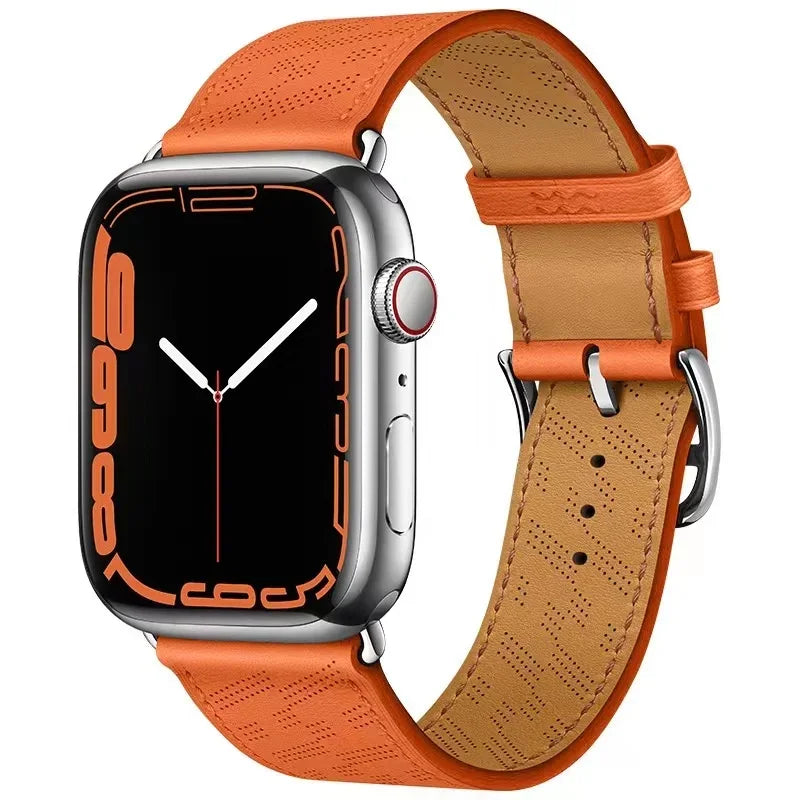 Leather band For Apple Watch Ultra 2 49mm 9 8 7 45mm 41mm High quality business wristband For Apple Watch 6 5 4 3 SE 44mm 40mm 42mm