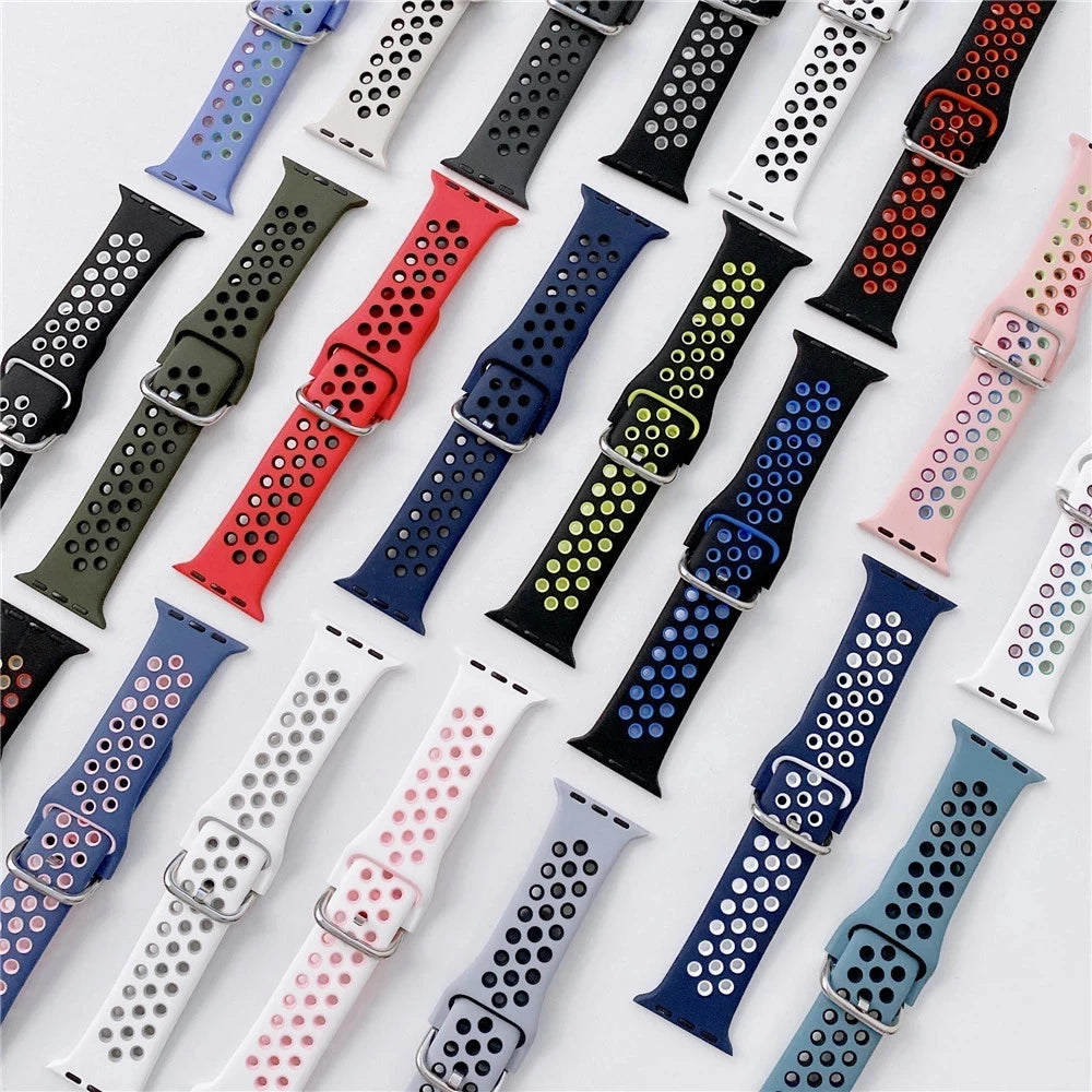 Silicone band For Apple Watch band 44mm 40mm 45mm 49mm 41mm 38mm 42mm 44mm band Apple Watch Ultra 2 Series 7 3 4 5 6 SE 8 Bands