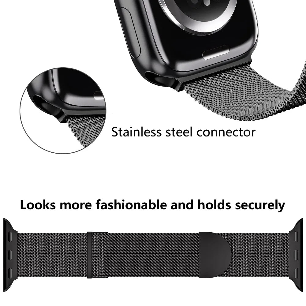 Milaness Magnetic band for Apple Watch Ultra band 49mm 46mm 45mm 44mm 41mm 40mm metal band for Apple Watch 11 10 9 8 7 6 5 4 SE