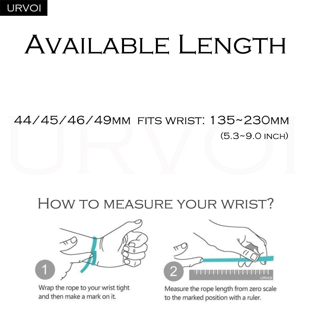 URVOI Titanium Milanese loop for Apple Watch Ultra 3 2 Series 11 10 9 Natural Black band mesh band for Apple Watch parachute buckle