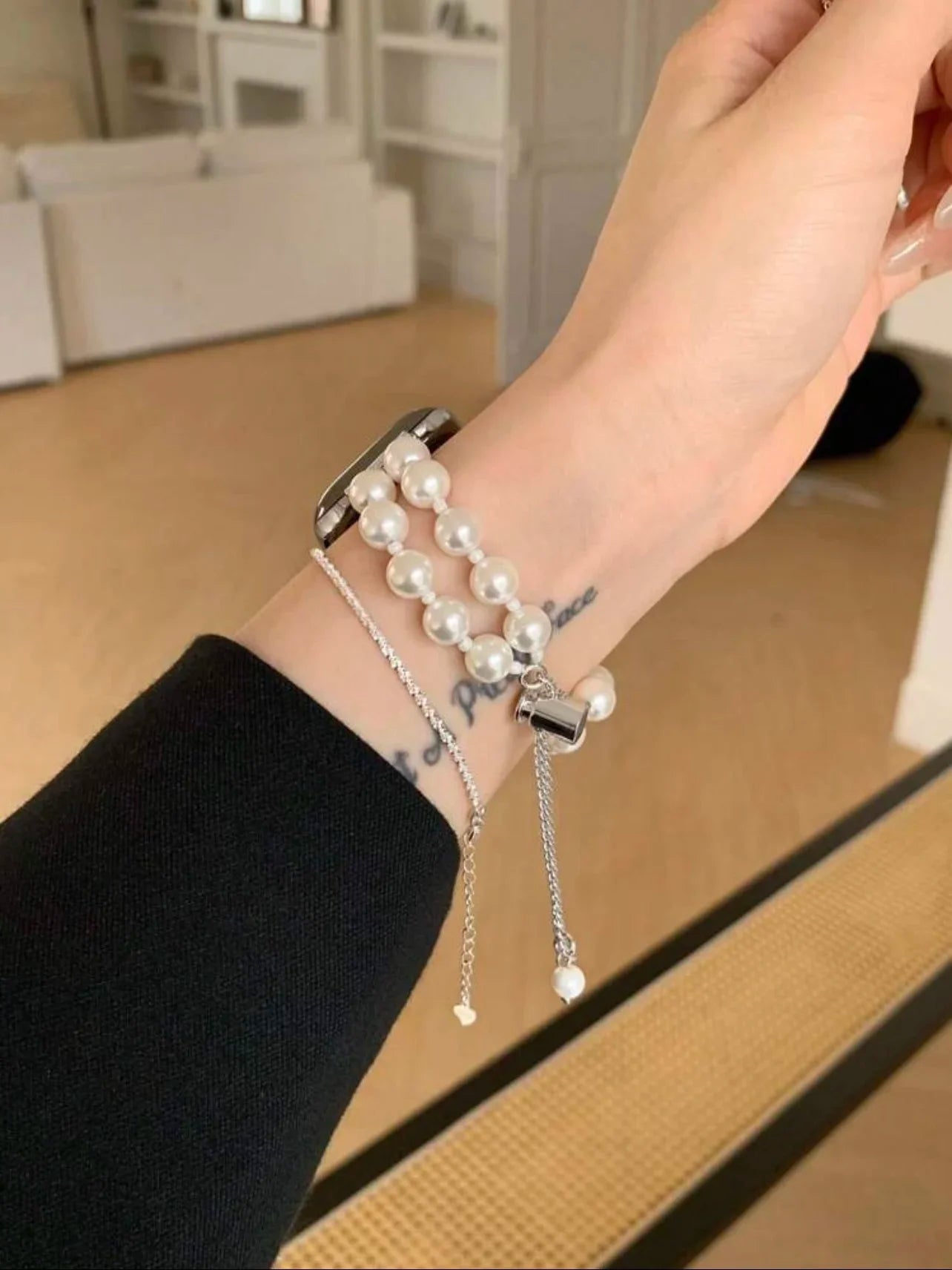 New Adjust Beads Link band For Apple Watch band For Women 38mm 40mm 41mm 42mm 44mm 45mm 46mm 49mm