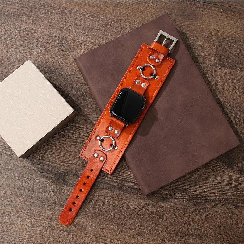 Genuine leather band for Apple Watch band loop 44mm 45mm watch band for Apple Watch Ultra 49mm 45mm 41mm 8 7 6 5 4 band accessories