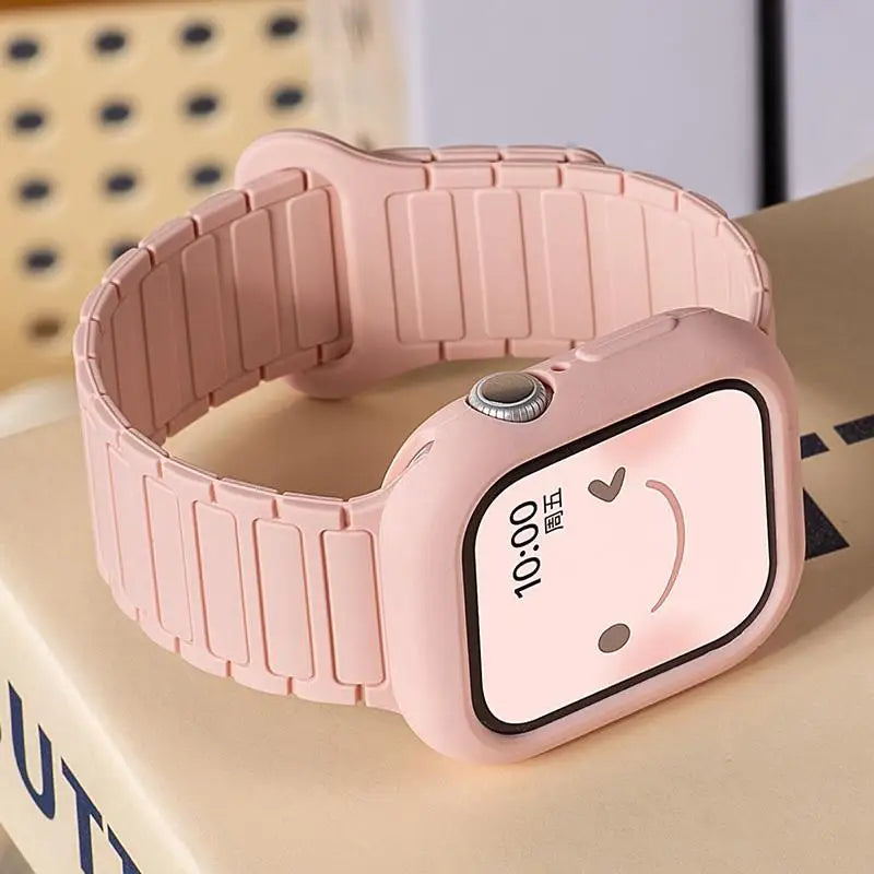 Case+band Silicone band For Apple Watch 46mm 42mm 49mm 44mm 40mm 45mm 41mm for Apple Watch Series 11 10 9 8 7 6 5 4 SE 3 Ultra 3