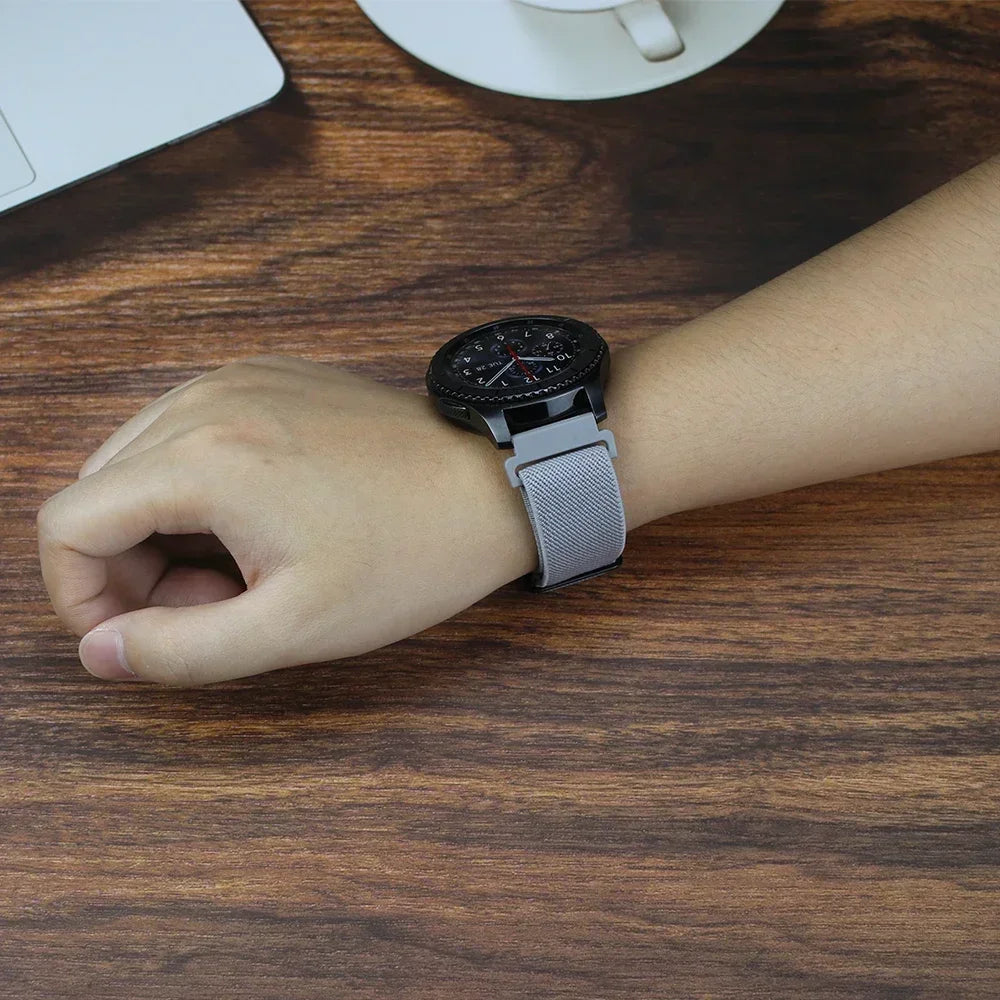 20mm 22mm Elastic Nylon Loop Strap for Samsung Galaxy Watch 4 5 6 7 40/44mm Pro Calssic 42/46mm Band Huawei Gt2/3 Amazfit Gts2/4