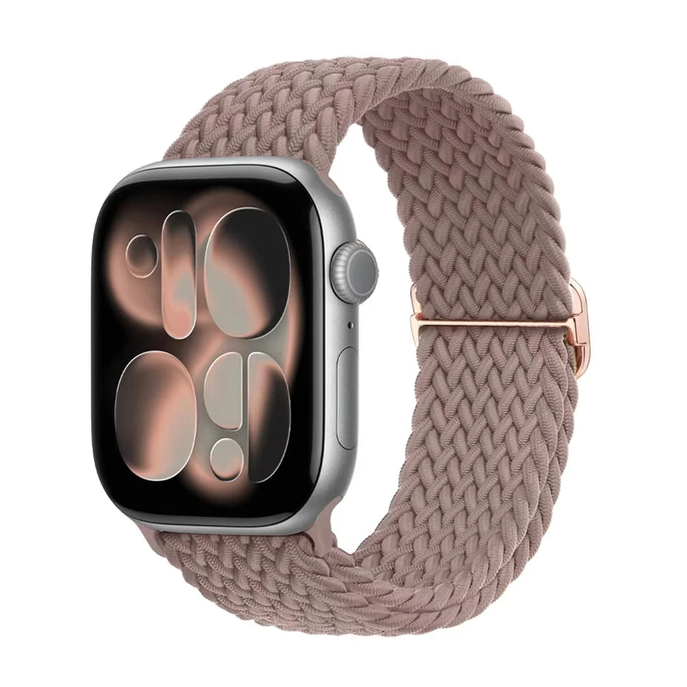 Braided band For Apple Watch band 44mm 45mm 49mm 46mm 40mm 41mm 38mm Elastic Adjustable Nylon band Apple Watch Series 11 10 9 8 SE 7 Ultra3