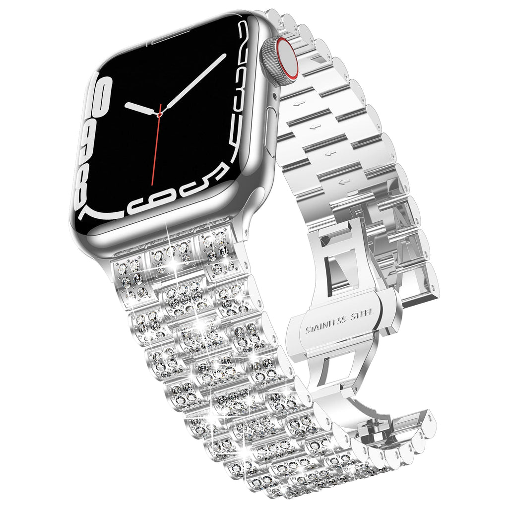 Women's Diamond band For Apple Watch Ultra 2 band 9 49mm 44mm 40mm 41mm 45mm metal band Apple Watch Series 8 7 6 SE 5 Watchband