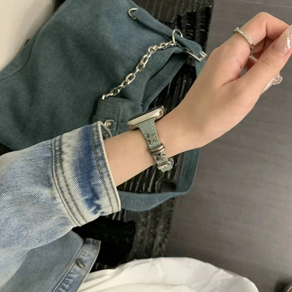 Thin Leather Loop For Apple Watch band Correa For Women Series 11 10 9 8 7 6 5 4 3 2 1 band for Apple Watch