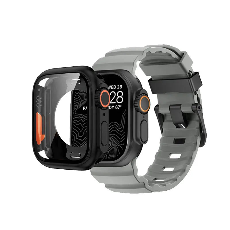 Silicone band+Case Change to Ultra For Apple Watch Ultra 10 9 8 7 6 5 4 SE For Apple Watch 46mm 49mm 45mm 44mm 42mm 41mm 40mm 38mm