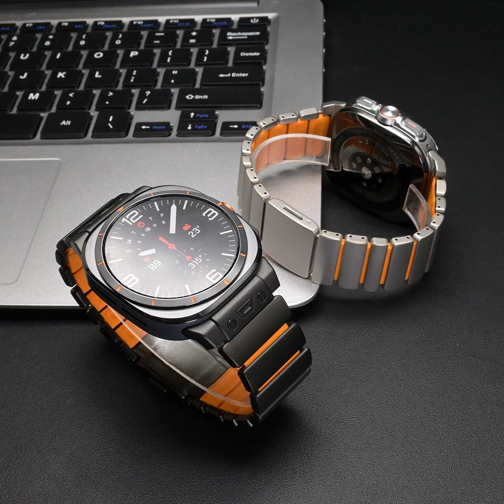 Titanium Strap for Samsung Galaxy Watch 8 Ultra 2025 Watchband Rubber Metal Band for Samsung Galaxy Watch Ultra 47mm 2024 Correa