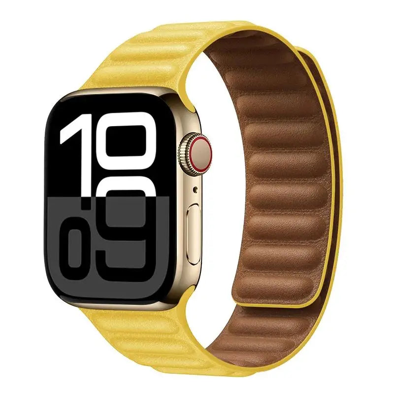 Leather band for Apple Watch band 49mm 46mm 42mm 41mm 44mm Original Magnetic Loop Link band Apple Watch 10 11 9 8 7 SE Ultra 2 3