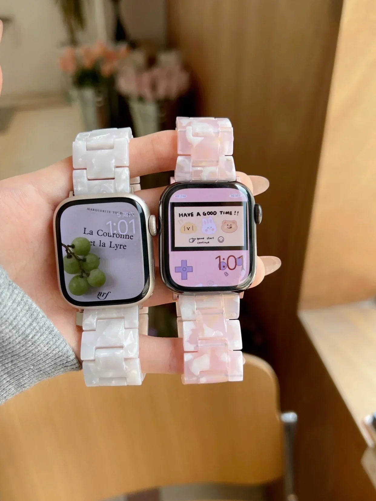 Luxury Resin band for Apple Watch Ultra 2 band 49mm 45mm 41mm 40mm 44mm 38mm 42mm Link band Apple Watch Series 9 7 8 6 SE 5 4 3