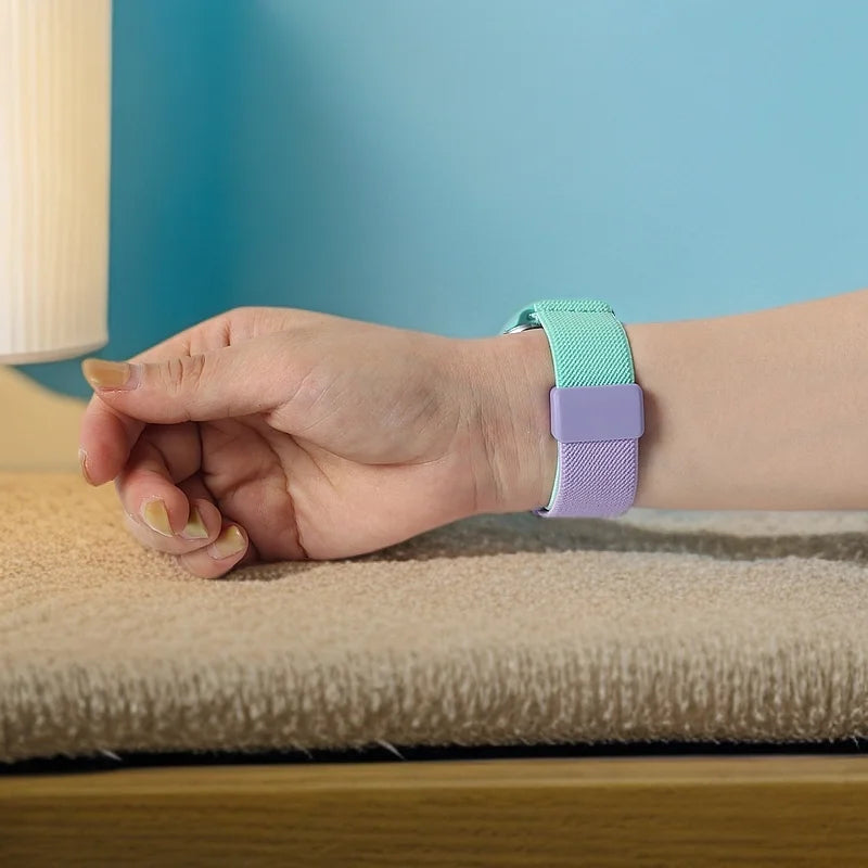 Magnetic band for Apple Watch band 38mm 40mm 41mm 42mm 44mm 45mm Children Nylon Elastic Watch band for Girls and Boys Small Wristband