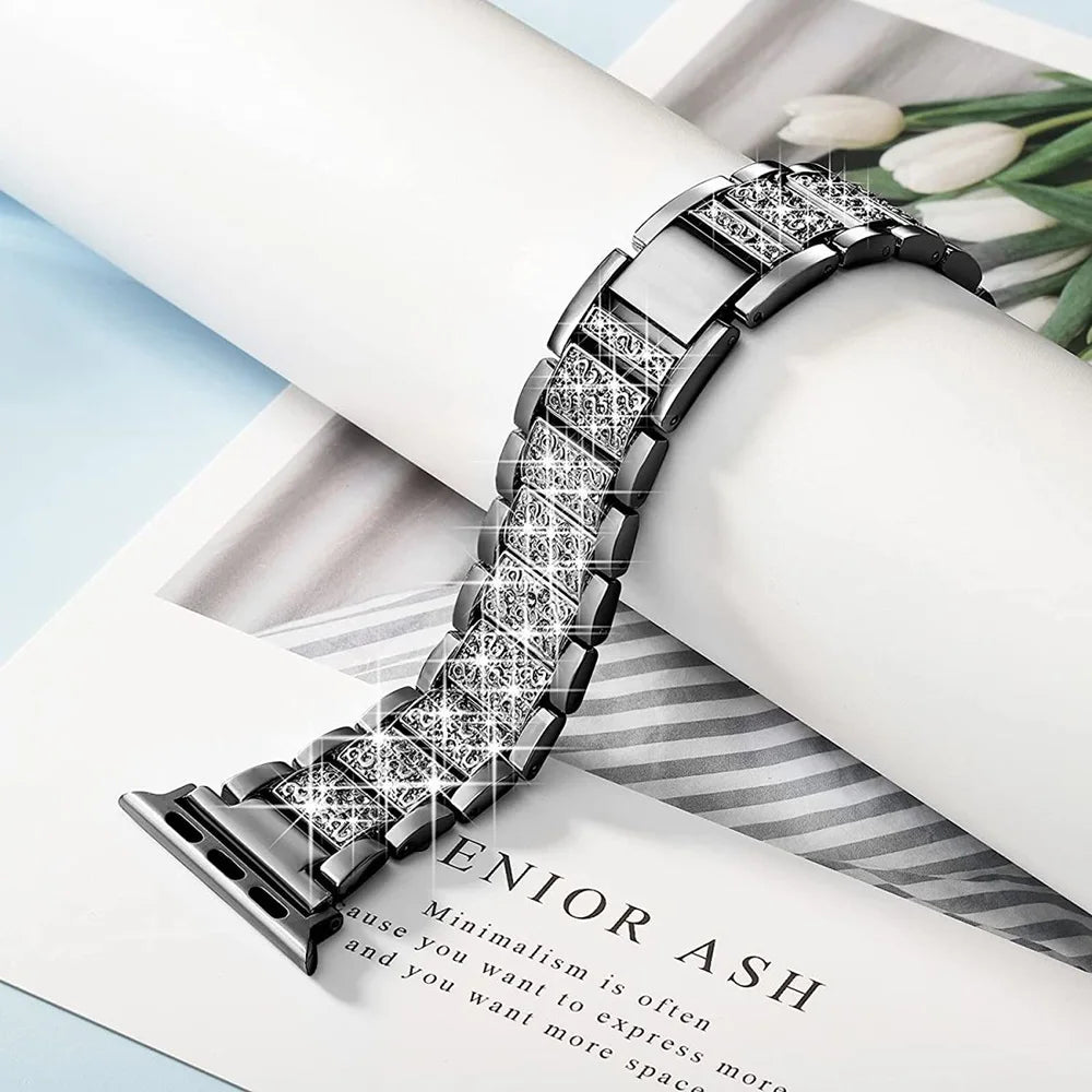 Fashion Women band for Apple Watch 49mm 46mm 45mm 44mm 42mm 41mm 40mm band Apple Watch Ultra 2 SE 10 9 8 7 6 5 4 3 metal band