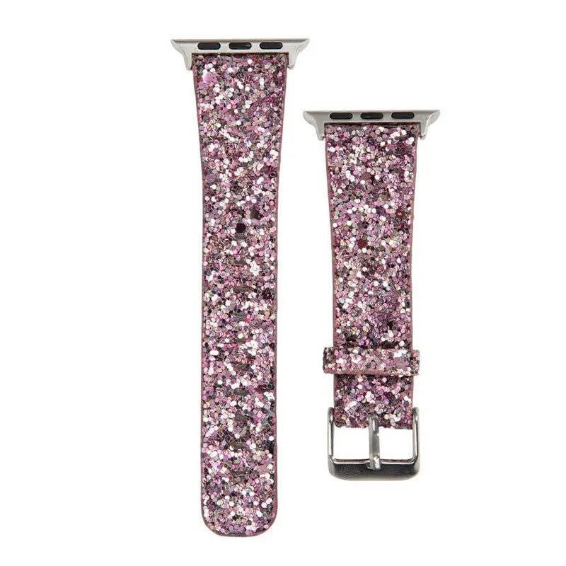 Leather band for Apple Watch band Ultra 49mm 38mm 40mm Women 42mm 44mm 41mm 45mm Glitter band i Watch Series 7 8 6 5 4 3 2