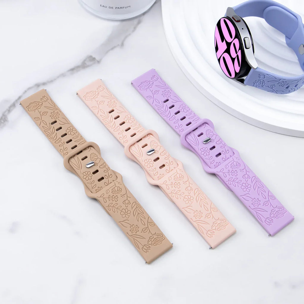 Prints Design Strap for Samsung Galaxy Fit 3 Watch Band Silicone Engraving Bracelet for Samsung Galaxy Fit3 Floral Wristband