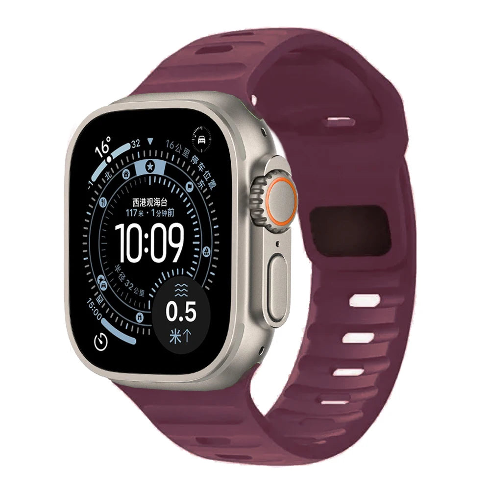 Silicone sport band for Apple Watch 49mm 45mm 44mm 46mm 42mm 40mm 41mm Correa band Apple Watch Series 9 8 7 6 5 SE Ultra 3 2 1