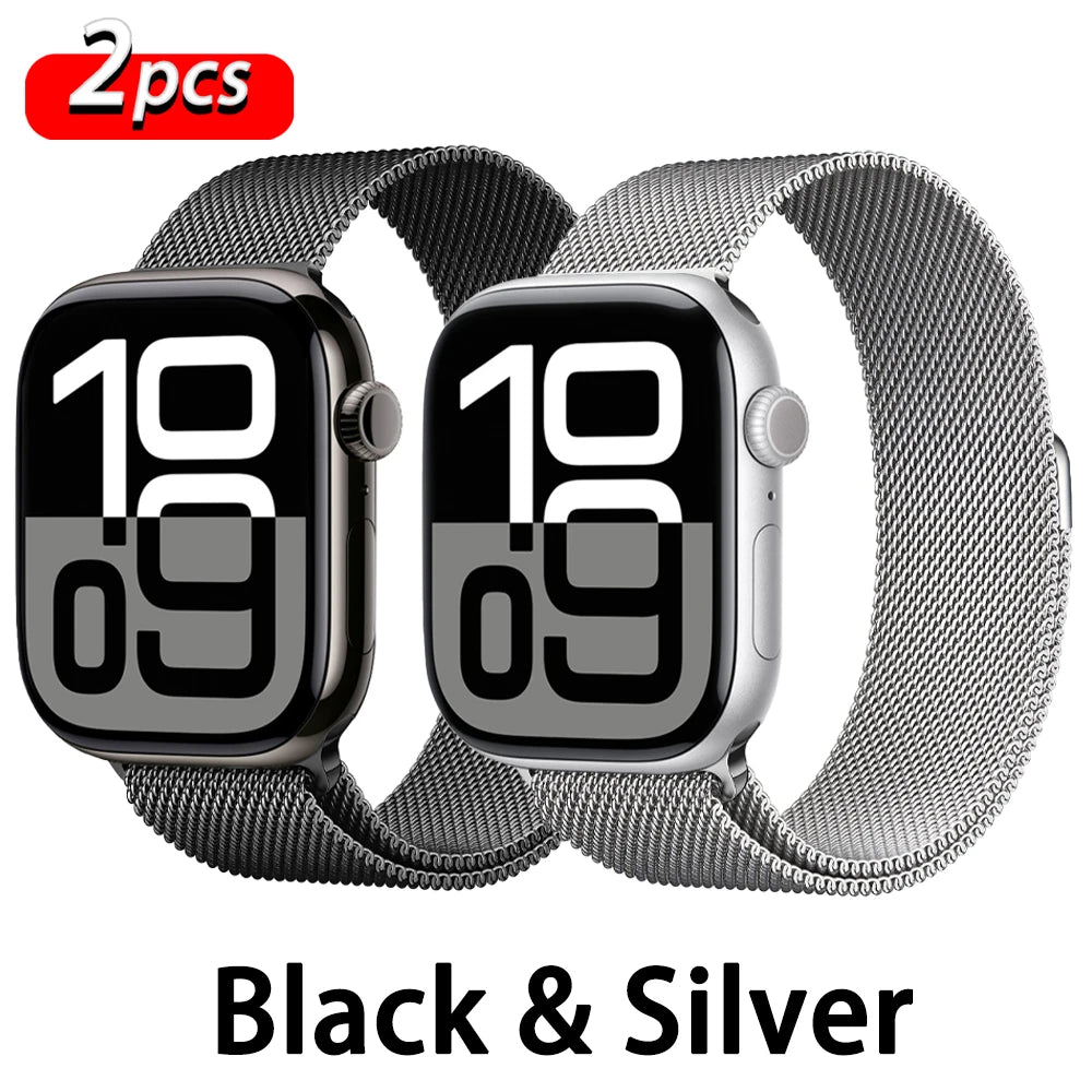 Milanese Loop band For Apple Watch band 46mm 44mm 45mm 40mm 42mm 41mm 38mm 49mm band Apple Watch Series 10 Ultra 2 9 8 SE 7 6 5