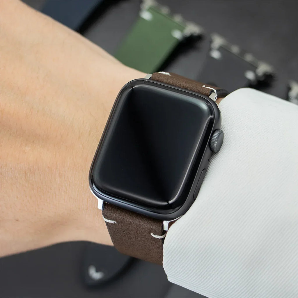 Leather band for Apple Watch band Ultra 2 49mm 46mm 42mm 45mm 44mm 42mm 40mm 41mm watch band for Apple Watch Series 10 9 8 7 6 SE 5 4