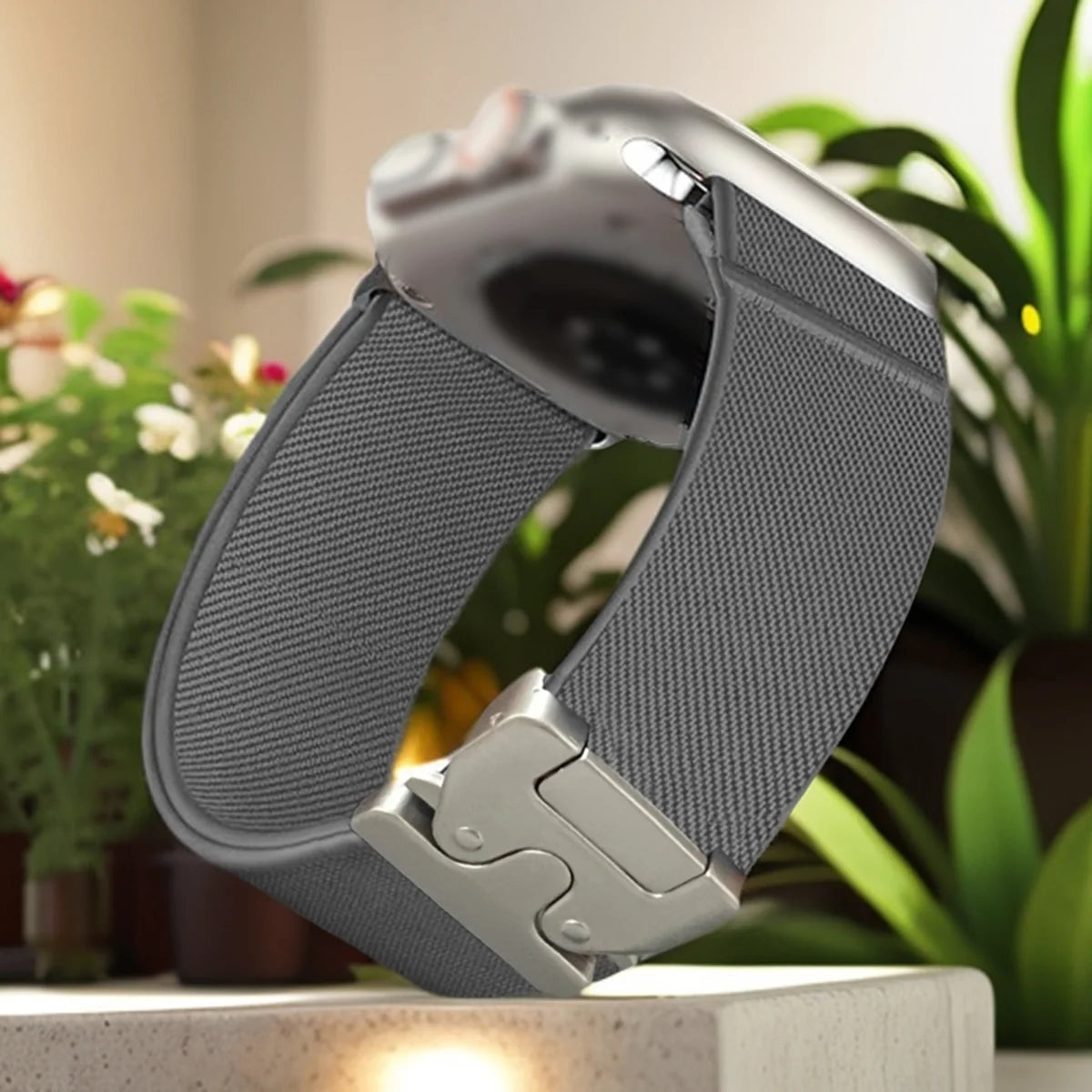 Nylon Loop Compatible With Apple Watch band Series 10 9 38mm 40mm 41mm 42mm 44mm 46mm 46mm 49mm Woman Man Parachute Style Buckle Elastic Ban