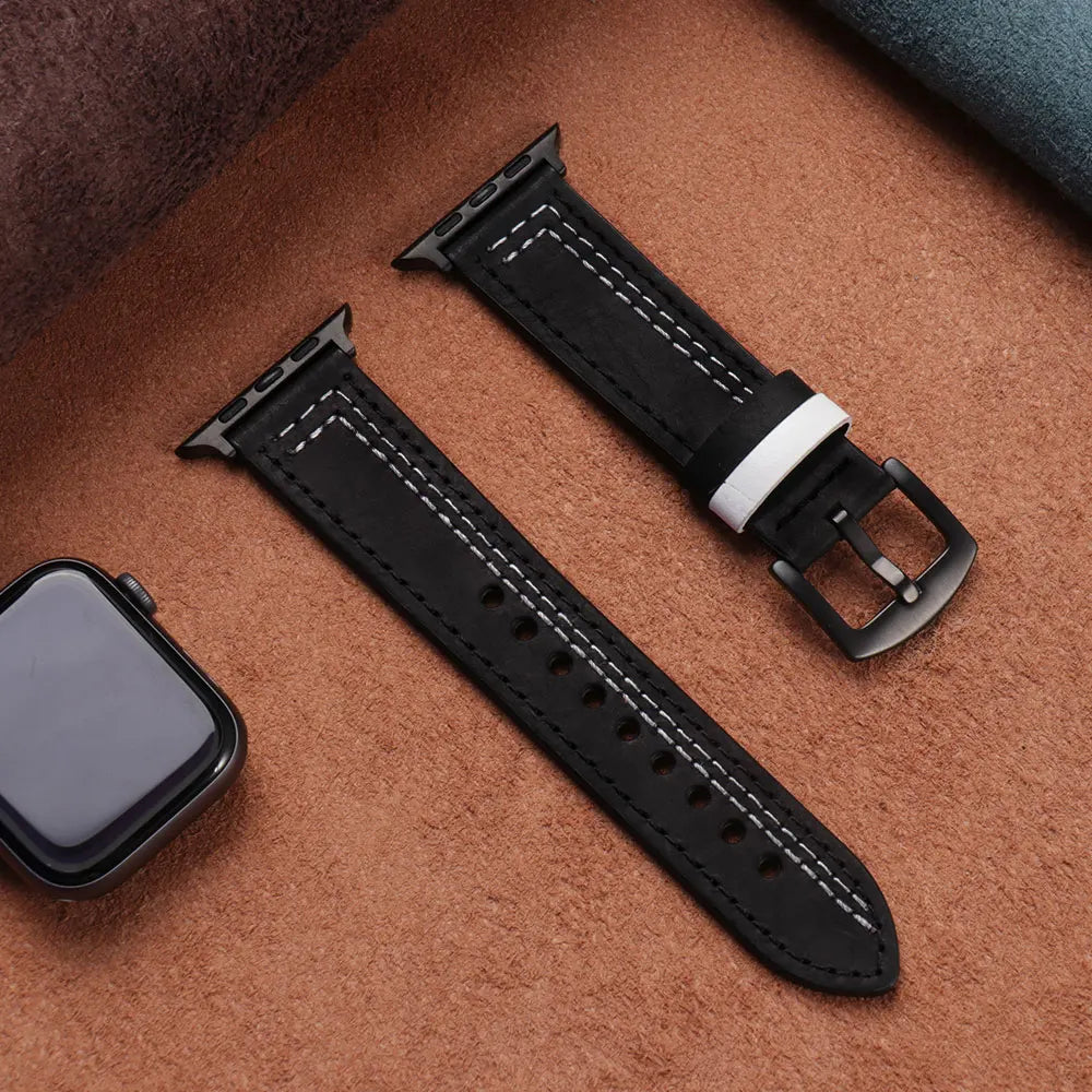 Leather loop band For Apple Watch Ultra 2 band 44mm 45mm 49mm 40mm 42mm 38mm 41mm sport band Apple Watch Series 9 8 7 3 4 5 6 se