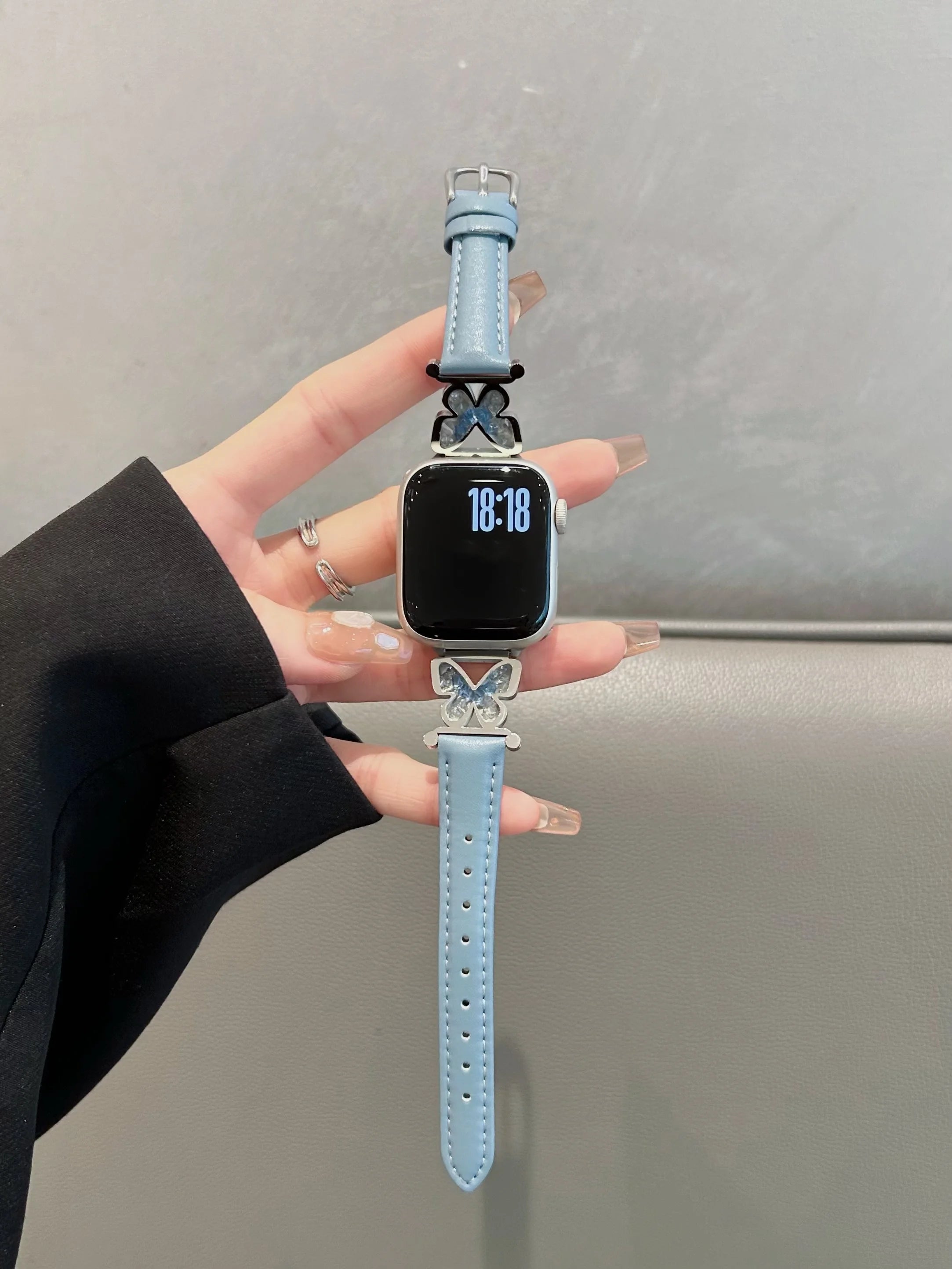 Metal Bear leather loop For Apple Watch band women 11 10 9 8 7 6 5 4 3 SE 38mm 40mm 41mm 42mm 44mm 45mm 46mm 49mm band