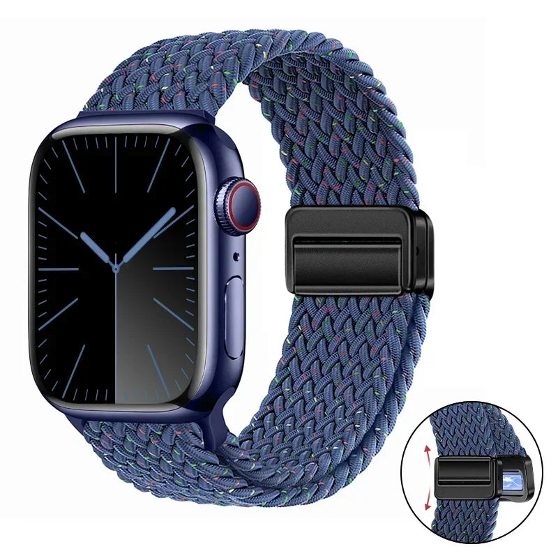 Magnetic Braided band For Apple Watch band 46mm 42mm 45mm 41mm 44mm 40mm Ultra 2 49mm Nylon band Apple Watch 10 9 8 7 6 5 4 SE