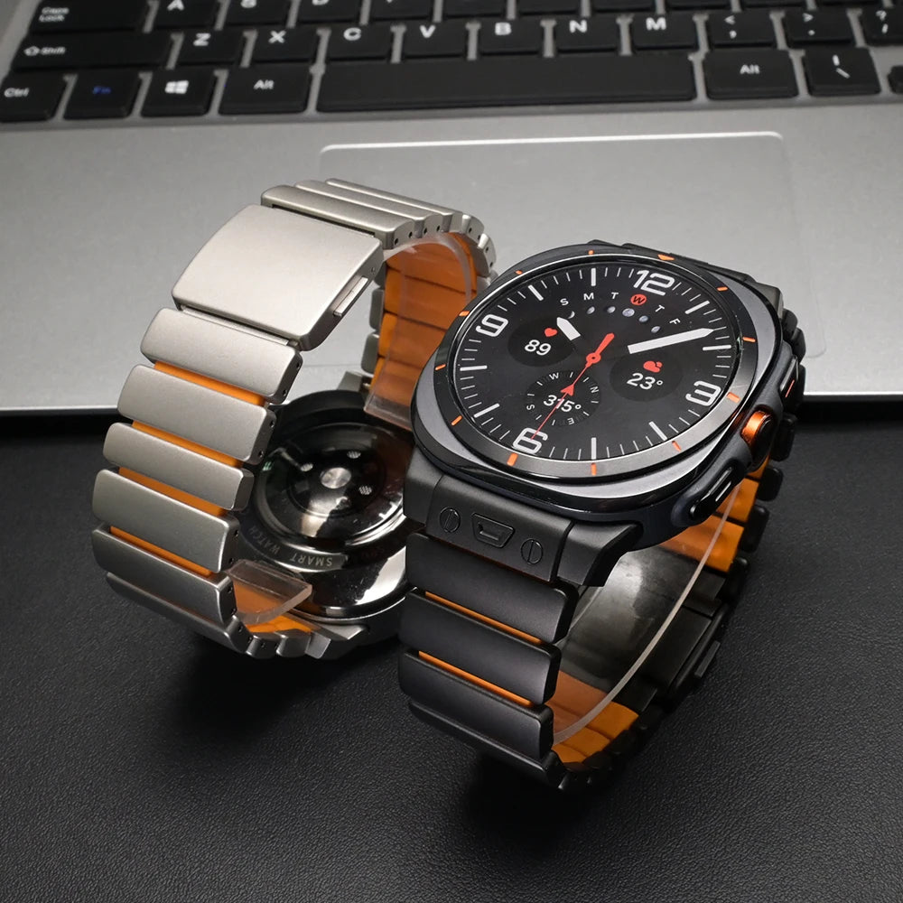 Titanium Watchband for Samsung Galaxy Watch Ultra 2025 47mm Luxury Rubber Strap for GALAXY WATCH ULTRA 47mm 2024 Men Metal Band