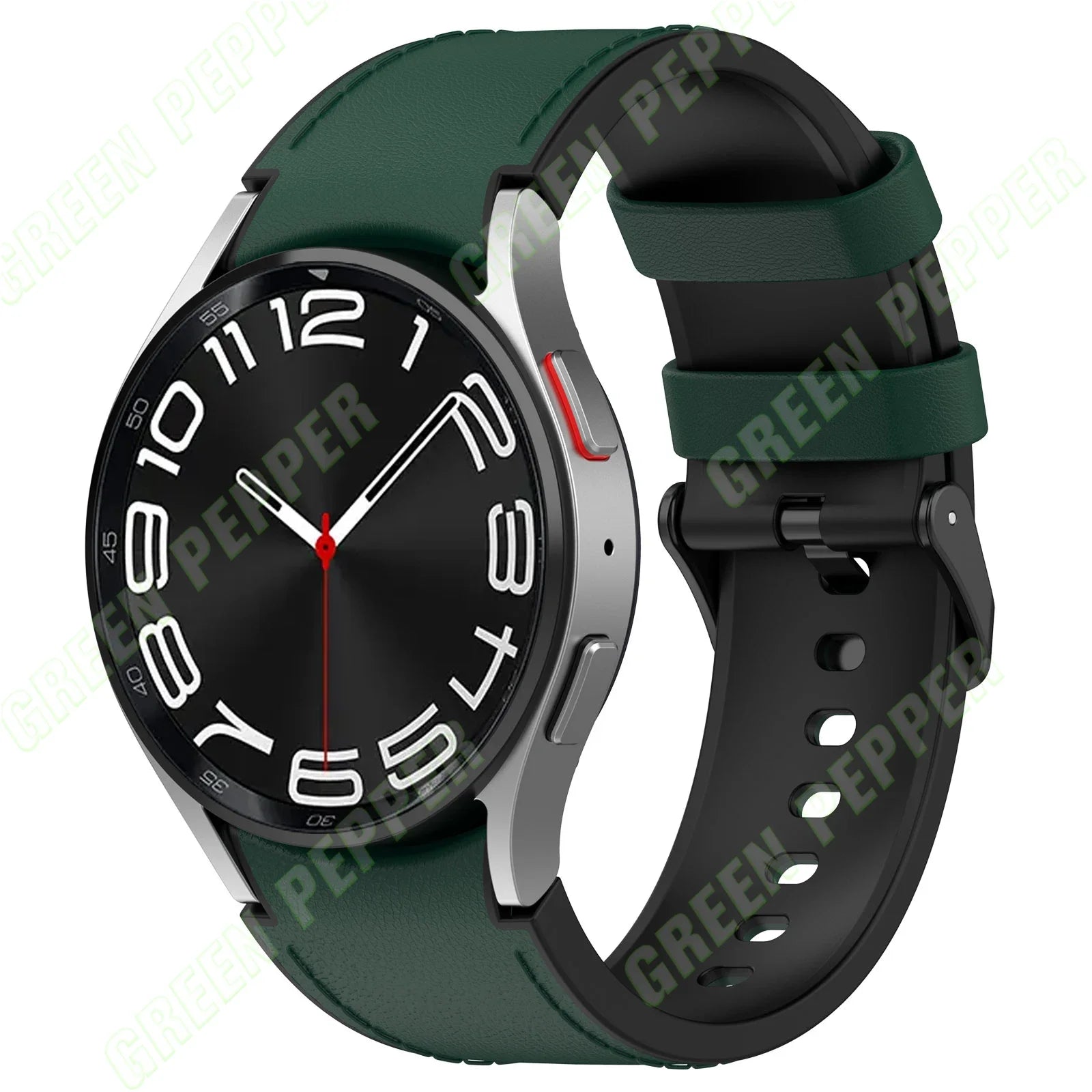 Leather Silicone Strap for Samsung Watch 6/5/4 40 44mm 4/6 Classic 42 43mm 46 47mm Leather Grain Band for Galaxy Watch 5pro 45mm