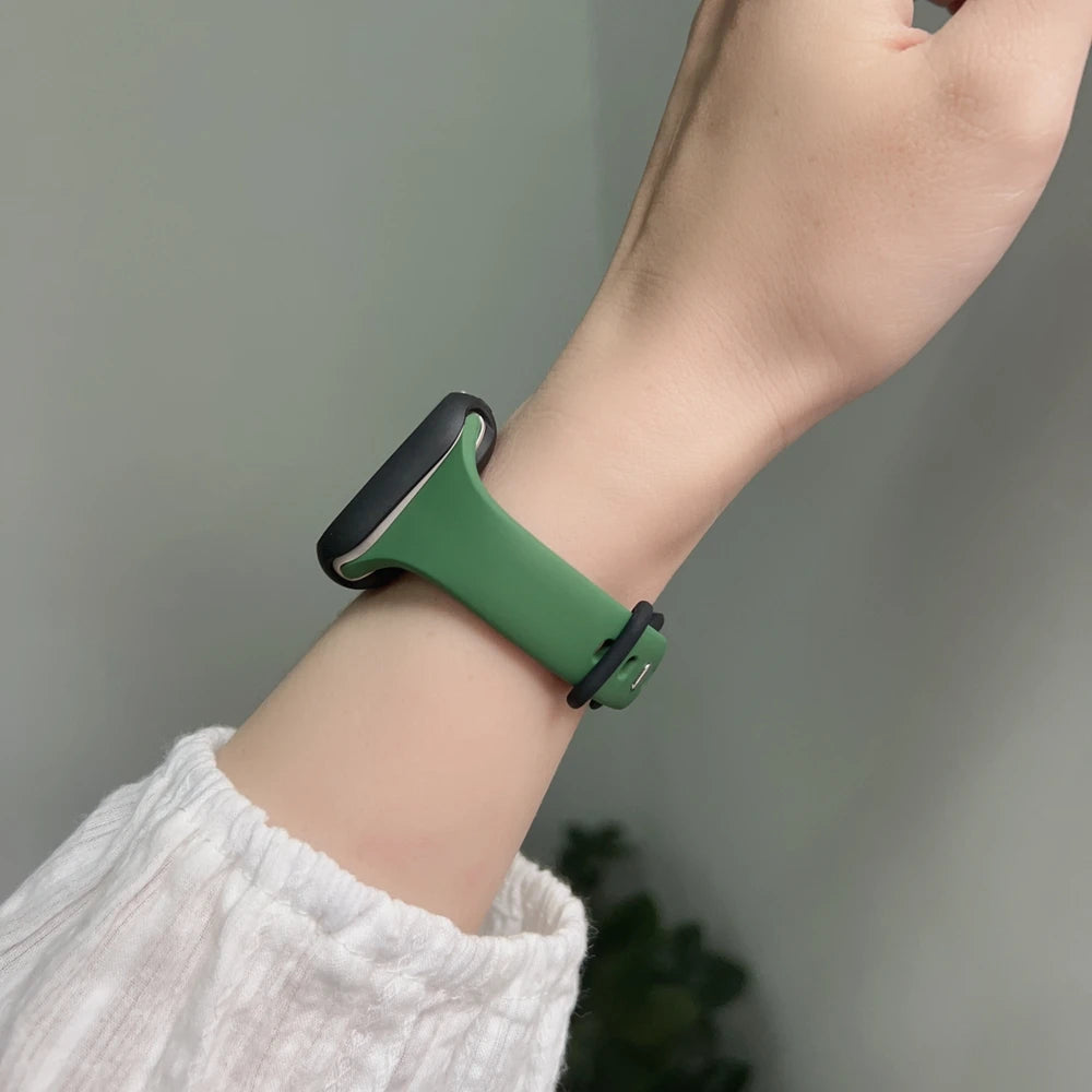 2pack silicone band +case set for Apple Watch Correa s11 women Sport 38mm 40mm 41mm 42mm 44mm 45mm 49mm for Apple Watch Series band