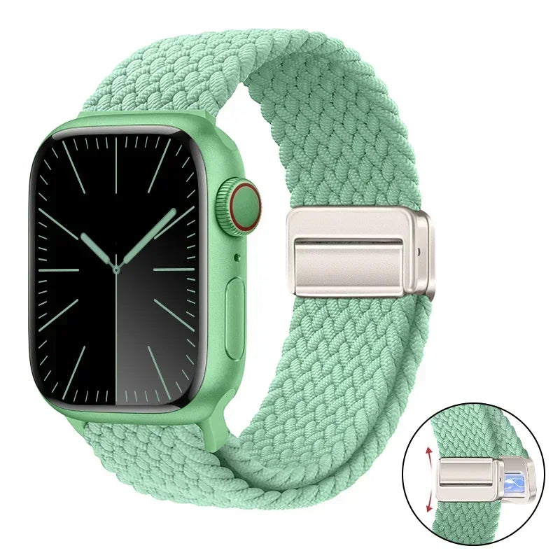 Magnetic Braided band For Apple Watch band 46mm 42mm 45mm 41mm 44mm 40mm Ultra 2 49mm Nylon band Apple Watch 10 9 8 7 6 5 4 SE