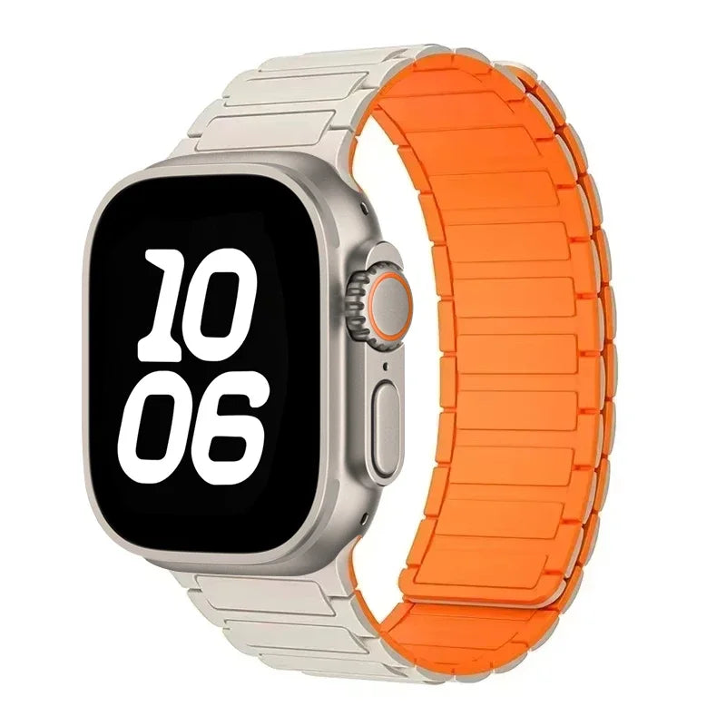 Silicone band for Apple Watch 46mm 42mm 49mm 45mm 41mm 44mm 40mm Magnetic band for Apple Watch Ultra 2 Series 10 9 8 7 6 SE 5 4 3