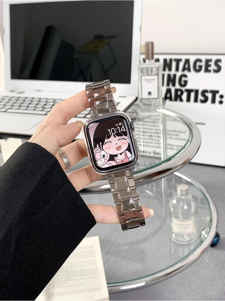 Transparent Link Bracelet For Samsung Galaxy Fit 3 Glacier Strap For Samsung Fit 3 Smart Watch Correa Accessories