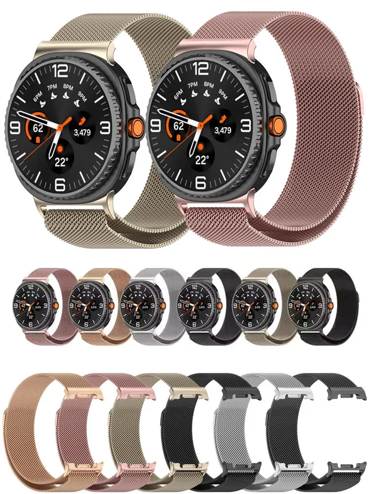 Milanese Magnetic Strap for Samsung Galaxy Watch 8 44mm 40mm Classic 46mm Metal Breathable Replaceable Galaxy Watch Ultra 47mm